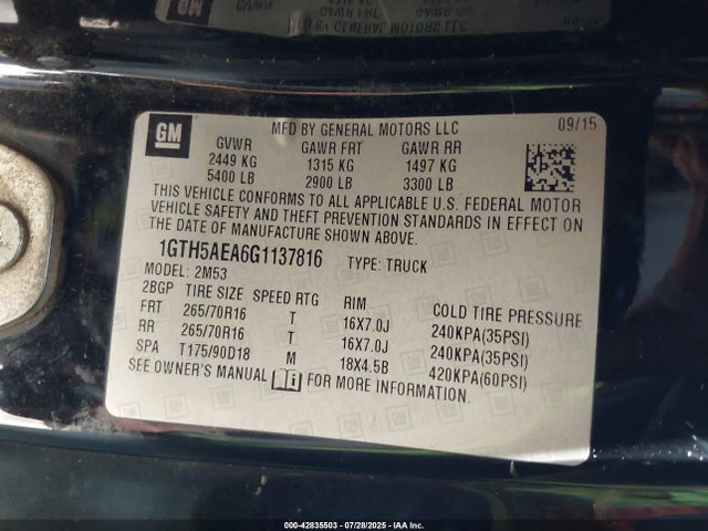 GMC lcv - sidi; dcvcp; vvt; e85 max, e0-e100, alum 2016 1GTH5AEA6G1137816 Image 9