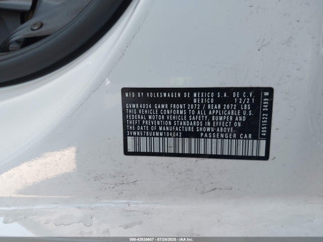3VWN57BU8MM104042 Volkswagen tsi