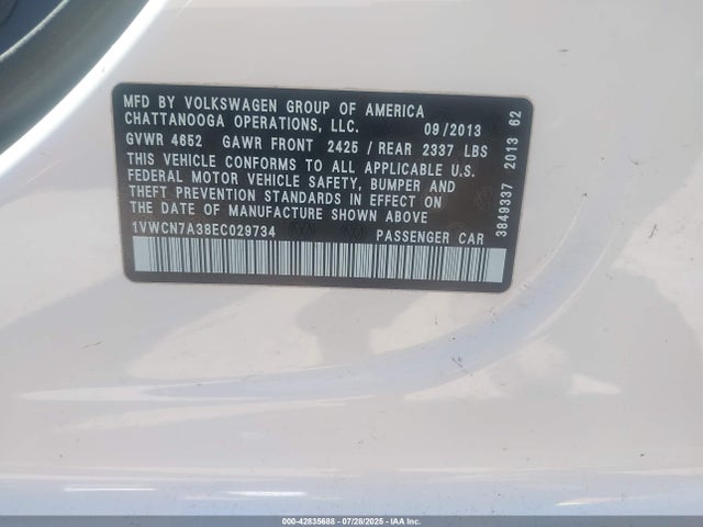 1VWCN7A38EC029734 Volkswagen 2014