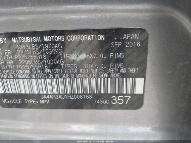 2017 MITSUBISHI OUTLANDER SPORT JA4AR3AU1HZ008168 Photo 8