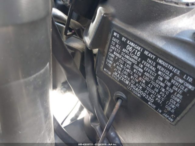 2016 KAWASAKI ZX1000 JKAZXCM19GA009320 Photo 9