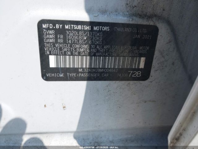2021 MITSUBISHI MIRAGE ML32AUHJ8MH004642 Photo 8