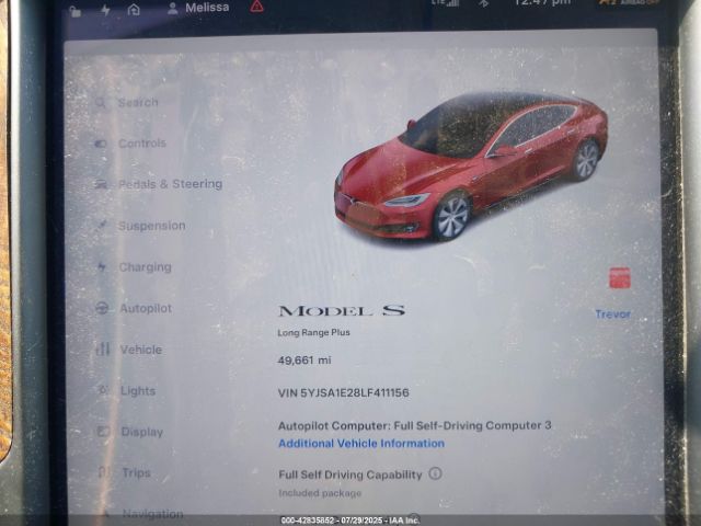 2020 TESLA MODEL S 5YJSA1E28LF411156 Photo 6