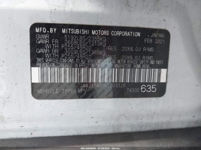 2022 MITSUBISHI OUTLANDER JA4J3TA81NZ003326 Photo 8
