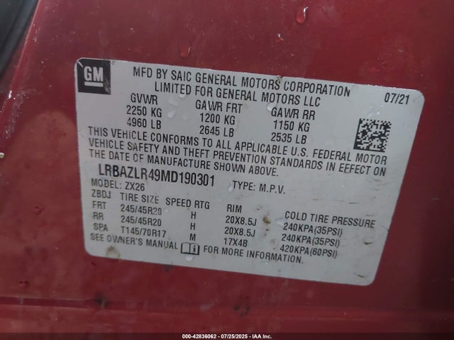 Buick Envision 2021 LRBAZLR49MD190301 Image 9