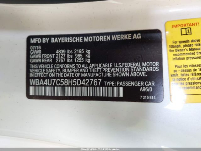 2017 BMW 430I WBA4U7C58H5D42767 Photo 8