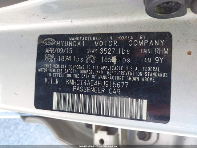 KMHCT4AE4FU915677 Hyundai dohc gdi gamma