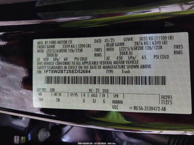 Ford F-250 2025 1FT8W2BT2SED52684 Image 9