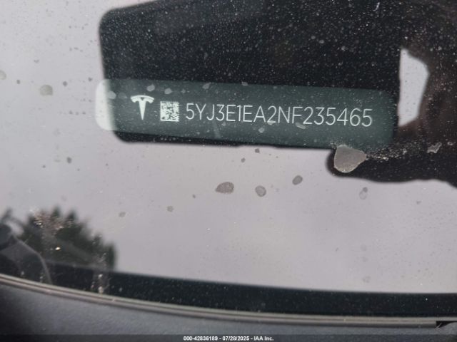 2022 TESLA MODEL 3 5YJ3E1EA2NF235465 Photo 8
