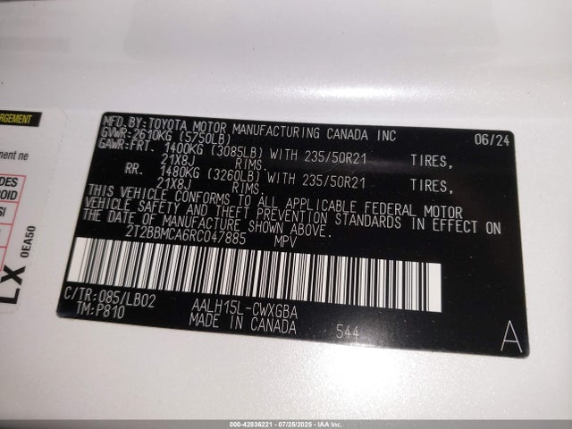 Lexus a25a-fxs, 5nm+4nm 2024 2T2BBMCA6RC047885 Image 9