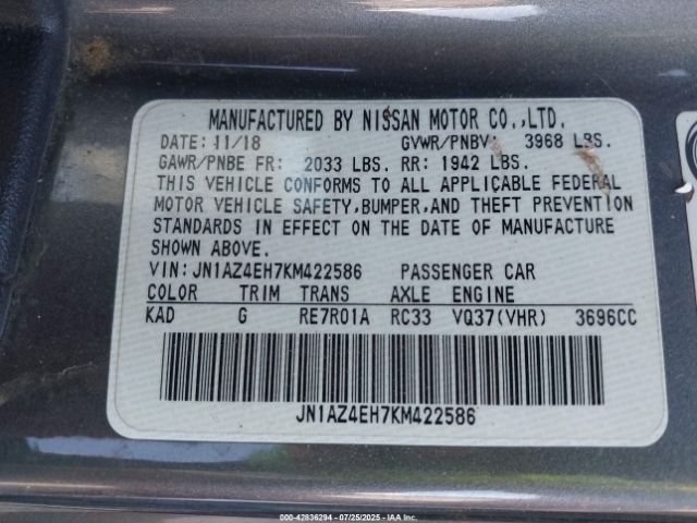 2019 NISSAN 370Z JN1AZ4EH7KM422586 Photo 8