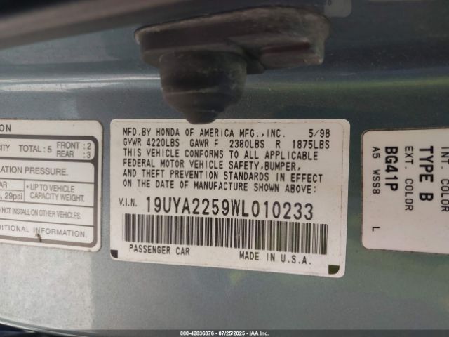 1998 ACURA CL 19UYA2259WL010233 Photo 8