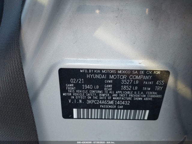 Hyundai gamma ii 2021 3KPC24A65ME140432 Image 9