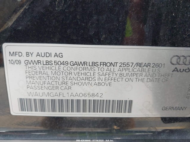 2010 AUDI S4 WAUMGAFL1AA065842 Photo 8
