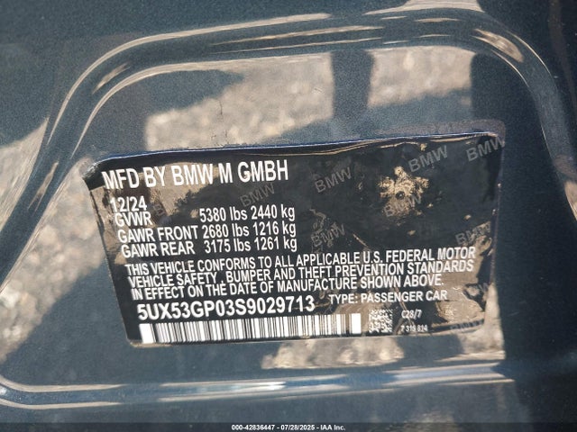 5UX53GP03S9001491 BMW X3