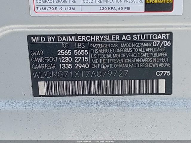 2007 MERCEDES-BENZ S 550 WDDNG71X17A079727 Photo 8