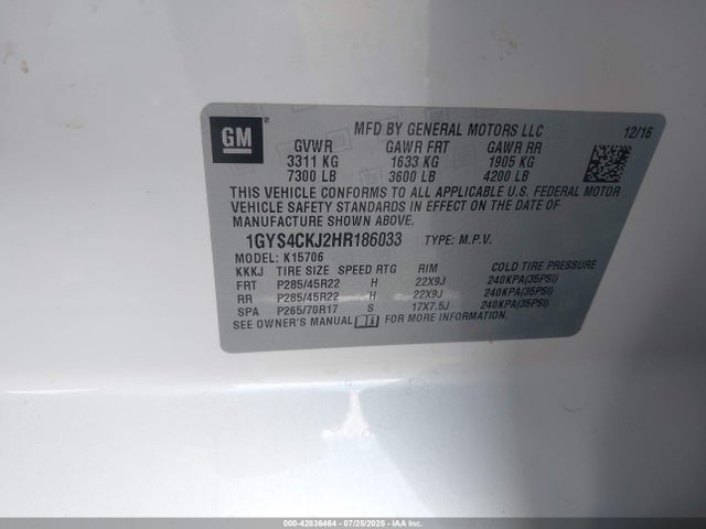 2017 CADILLAC ESCALADE 1GYS4CKJ2HR186033 Photo 8