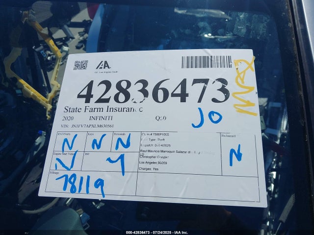 JN1FV7APXLM630561 Infiniti 2020