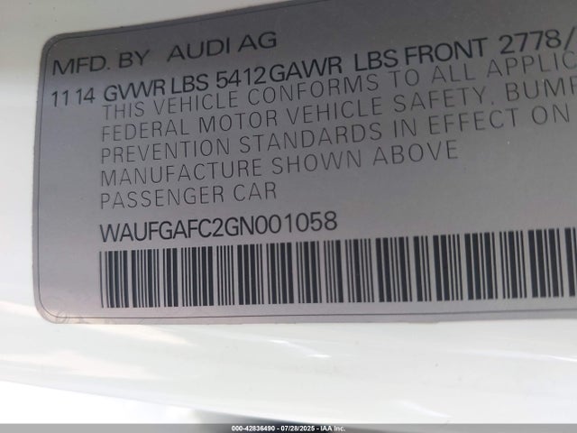 2016 AUDI A6 WAUFGAFC2GN001058 Photo 8