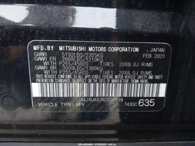 2022 MITSUBISHI OUTLANDER JA4J4UA82NZ005539 Photo 8