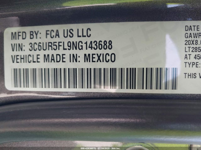 3C6UR5FL9NG143688 RAM 2022