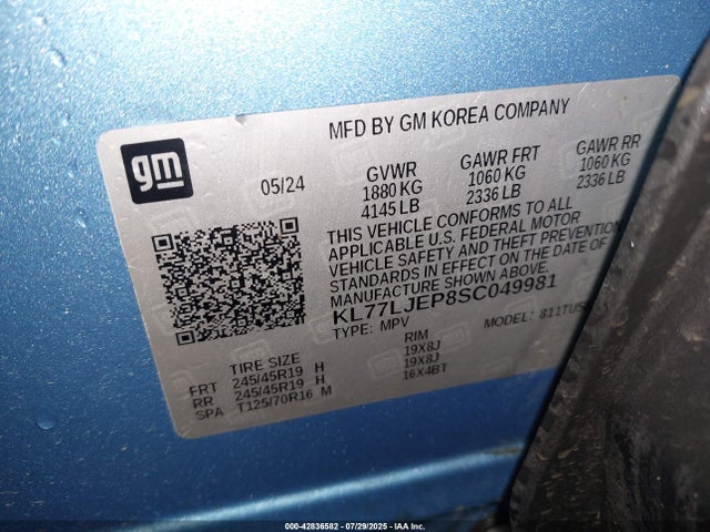 KL77LJEP8SC049981 Chevrolet lbp