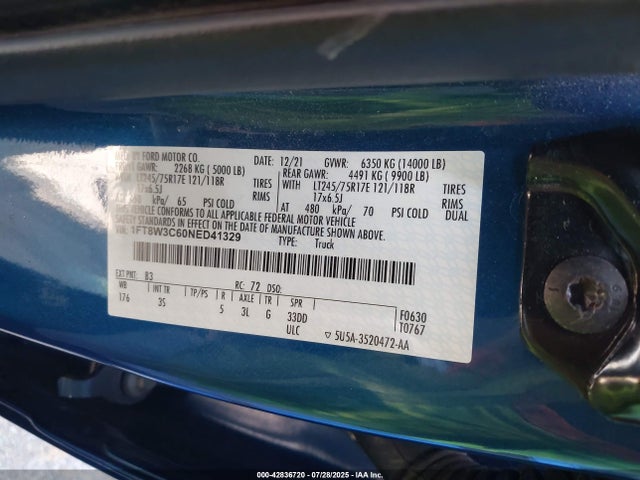 Ford F-350 2022 1FT8W3C60NED41329 Image 21