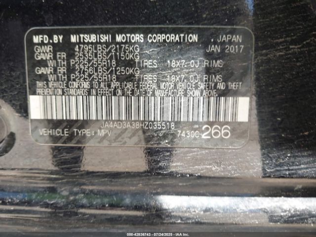 2017 MITSUBISHI OUTLANDER JA4AD3A38HZ035518 Photo 8