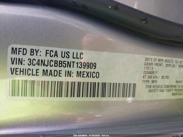 Jeep Compass 2022 3C4NJCBB5NT139909 Image 9