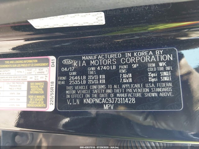 KIA gdi theta ii 2018 KNDPNCAC9J7311428 Image 9