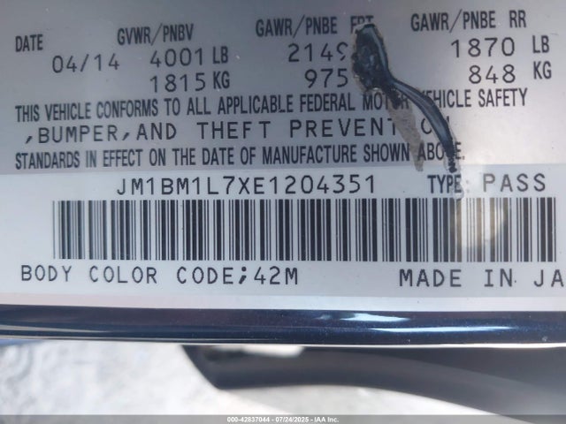 JM1BM1L7XE1204351 Mazda pe