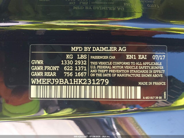 Smart M780 2017 WMEFJ9BA1HK231279 Image 9