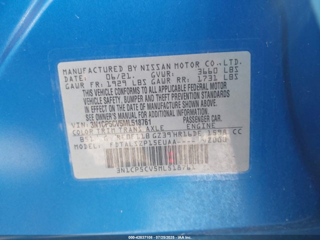 3N1CP5CV5ML518761 Nissan 2021