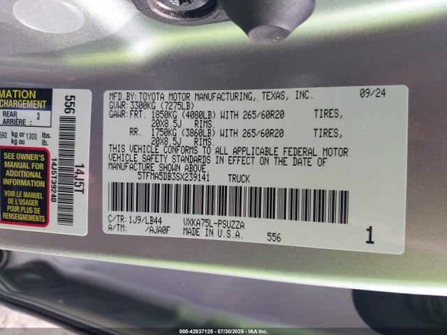 5TFMA5DB3SX239141 Toyota v35a-fts