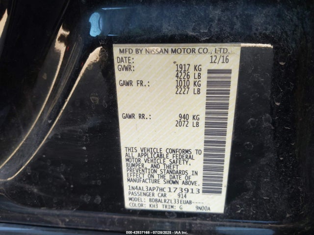 1N4AL3AP7HC173913 Nissan Altima