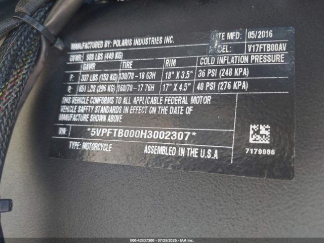 2017 VICTORY MOTORCYCLES OCTANE 5VPFTB000H3002307 Photo 9