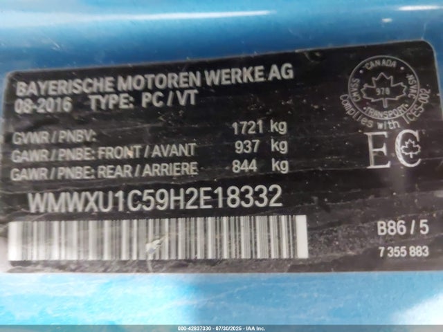 Mini Hardtop 2017 WMWXU1C59H2E18332 Image 9