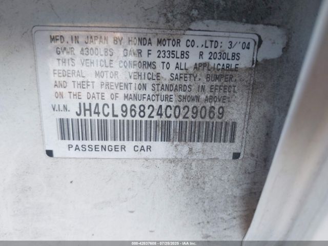 2004 ACURA TSX JH4CL96824C029069 Photo 8