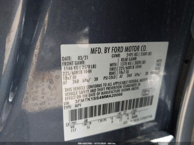 2021 FORD MUSTANG MACH-E 3FMTK1SS4MMA20066 Photo 8