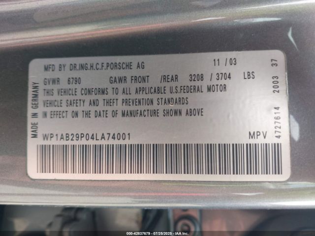 2004 PORSCHE CAYENNE WP1AB29P04LA74001 Photo 8