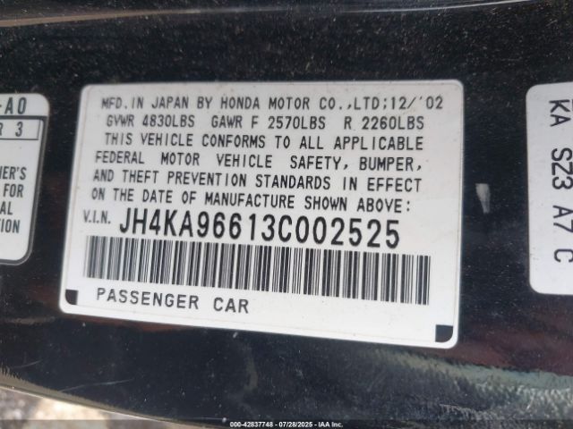 2003 ACURA RL JH4KA96613C002525 Photo 8