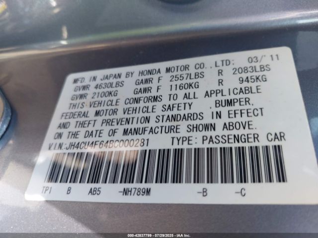 2011 ACURA TSX JH4CU4F64BC000281 Photo 8