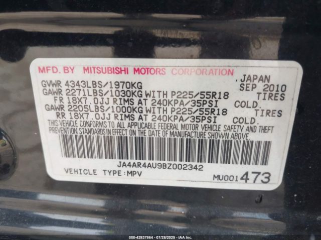 2011 MITSUBISHI OUTLANDER SPORT JA4AR4AU9BZ002342 Photo 8