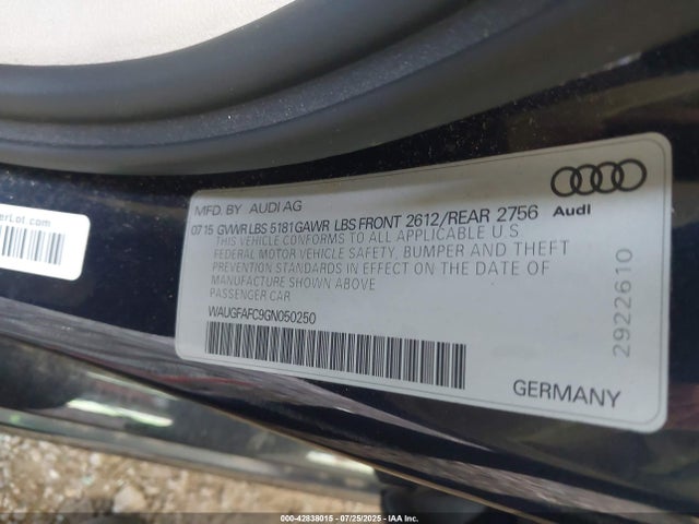 Audi 2.0t 2016 WAUGFAFC9GN050250 Image 9