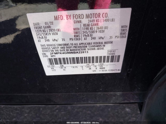 Ford gtdi 2022 2FMPK4G99NBA22813 Image 9