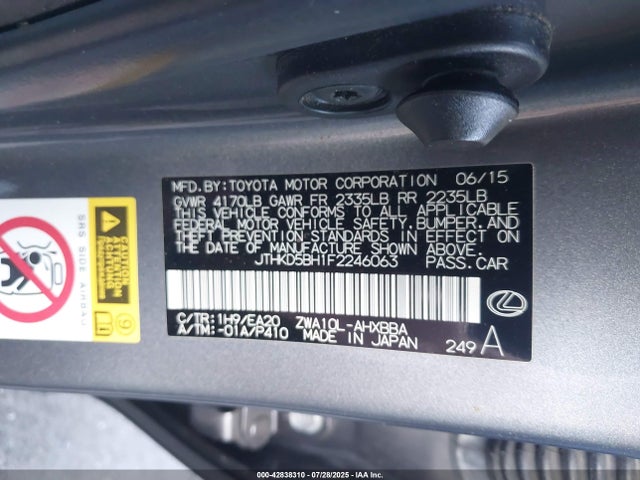 Lexus 2zr-fxe+3jm 2015 JTHKD5BH1F2246063 Image 9