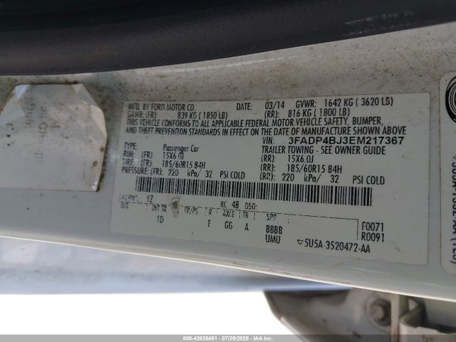 Ford 2014 2014 3FADP4BJ3EM217367 Image 9
