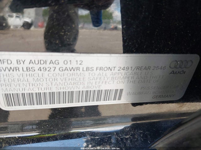 2012 AUDI A4 WAUBFAFL9CN020167 Photo 8