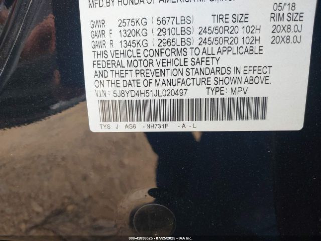 2018 ACURA MDX 5J8YD4H51JL020497 Photo 8