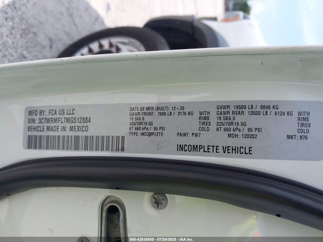 Продаж на аукціоні авто 2021 Ram 5500 Chassis Tradesman/slt/laramie/limited, vin: 3C7WRMFL7MG512884, номер лоту: 42838589